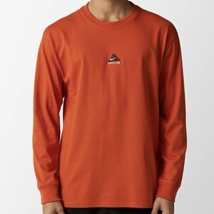 Nike ACG Lungs Men’s Size L Orange White Long Sleeve Crew Neck Tee T-Shirt